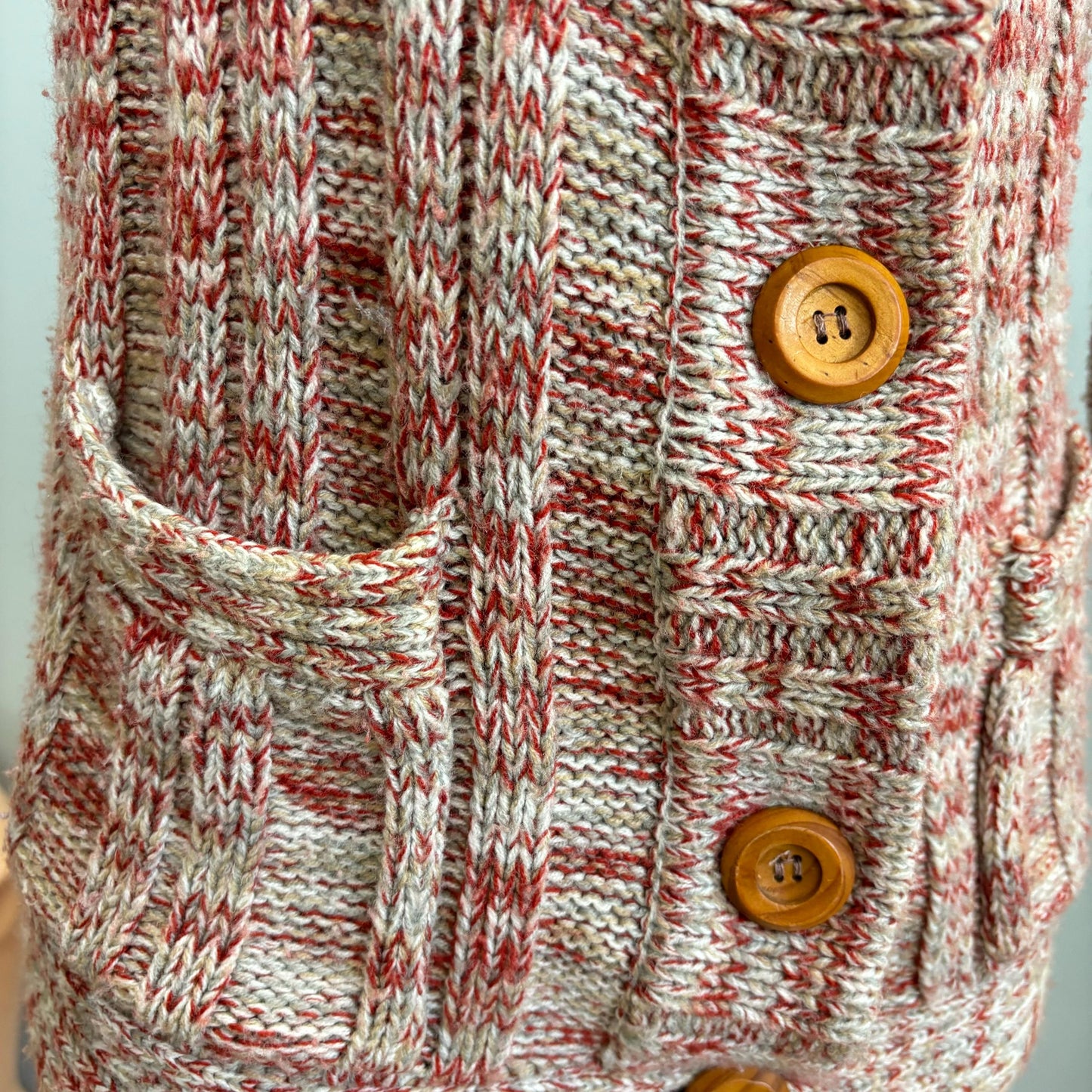 vtg 70s SPACE DYE JACKET // vintage 70s medium speckled mauve & gray collared sweater jacket pockets neutral earth tones button up long cozy