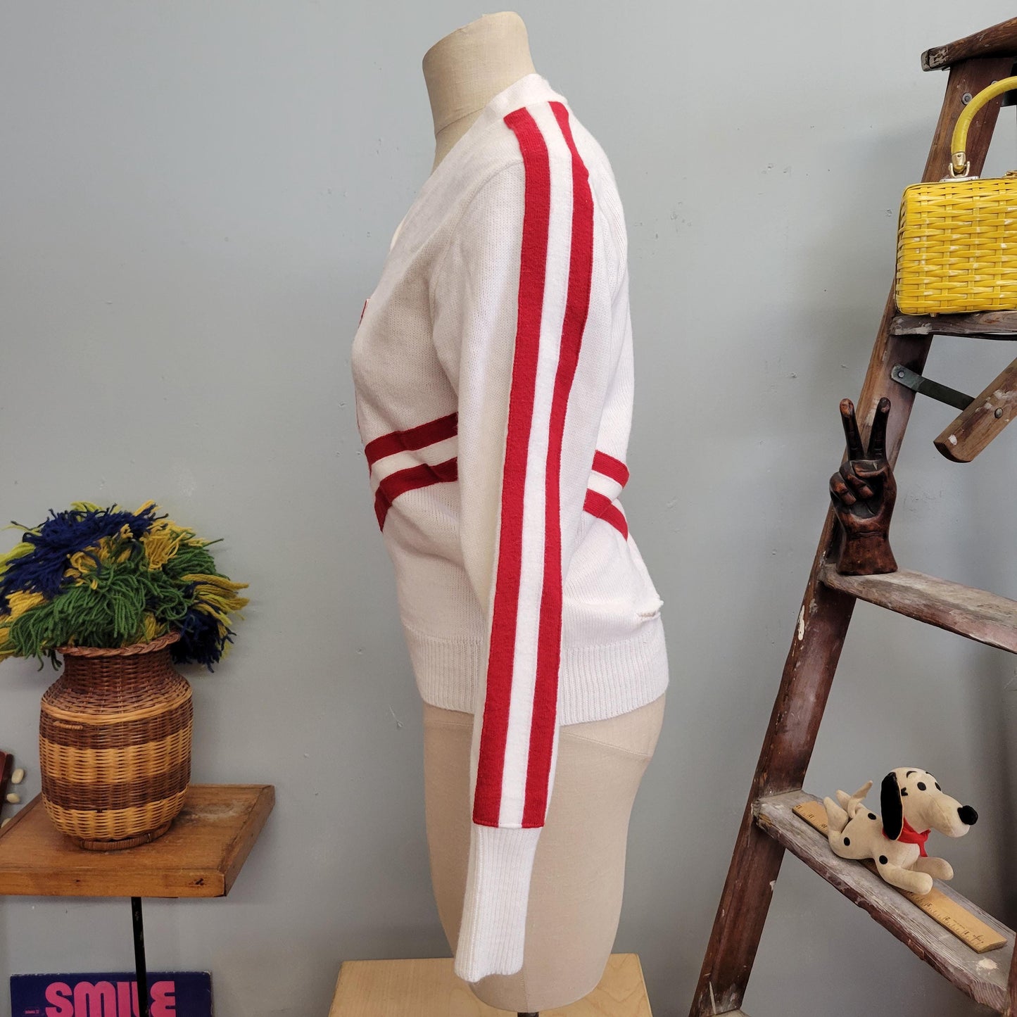 vtg 70s CHEERLEADER SWEATER // vintage medium hillards pep supply patty the blonde pep squad number 1 cheifs fan wife football lover swiftie