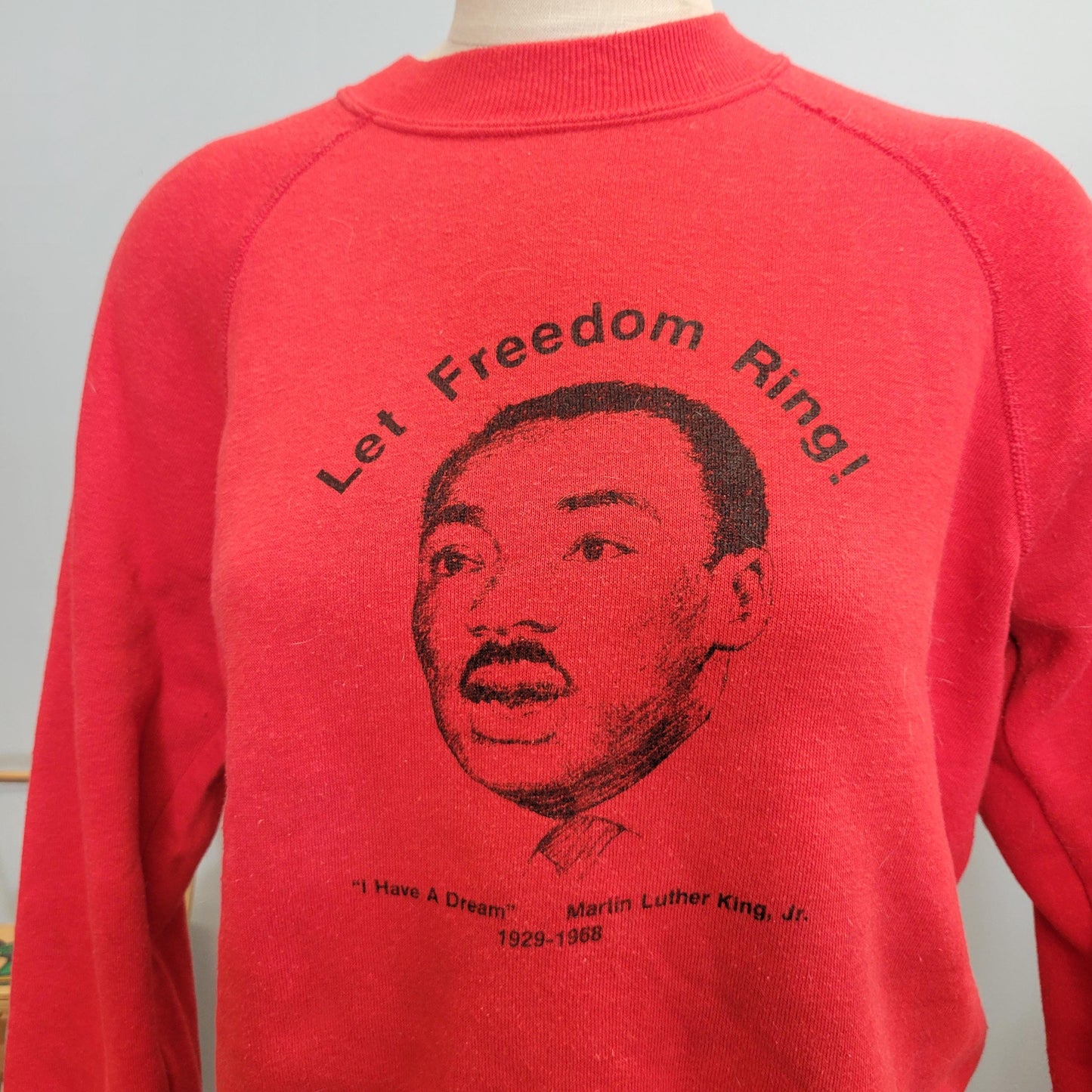 vtg 80s MARTIN LUTHER KING jr Crewneck // vintage sweatshirt bassett walker large mens let freedom ring civil rights movement equality march