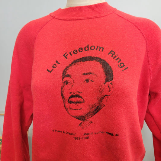 vtg 80s MARTIN LUTHER KING jr Crewneck // vintage sweatshirt bassett walker large mens let freedom ring civil rights movement equality march