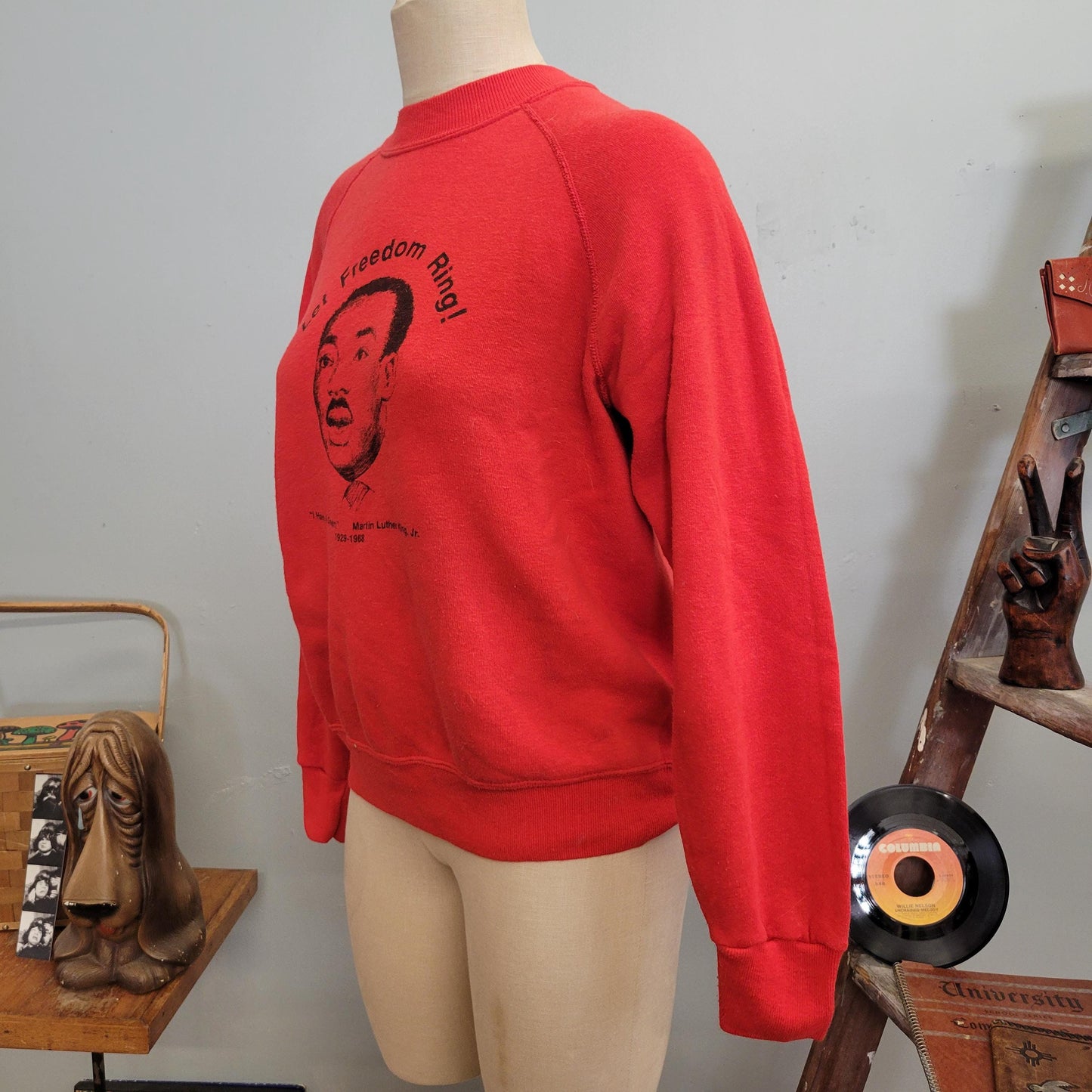 vtg 80s MARTIN LUTHER KING jr Crewneck // vintage sweatshirt bassett walker large mens let freedom ring civil rights movement equality march