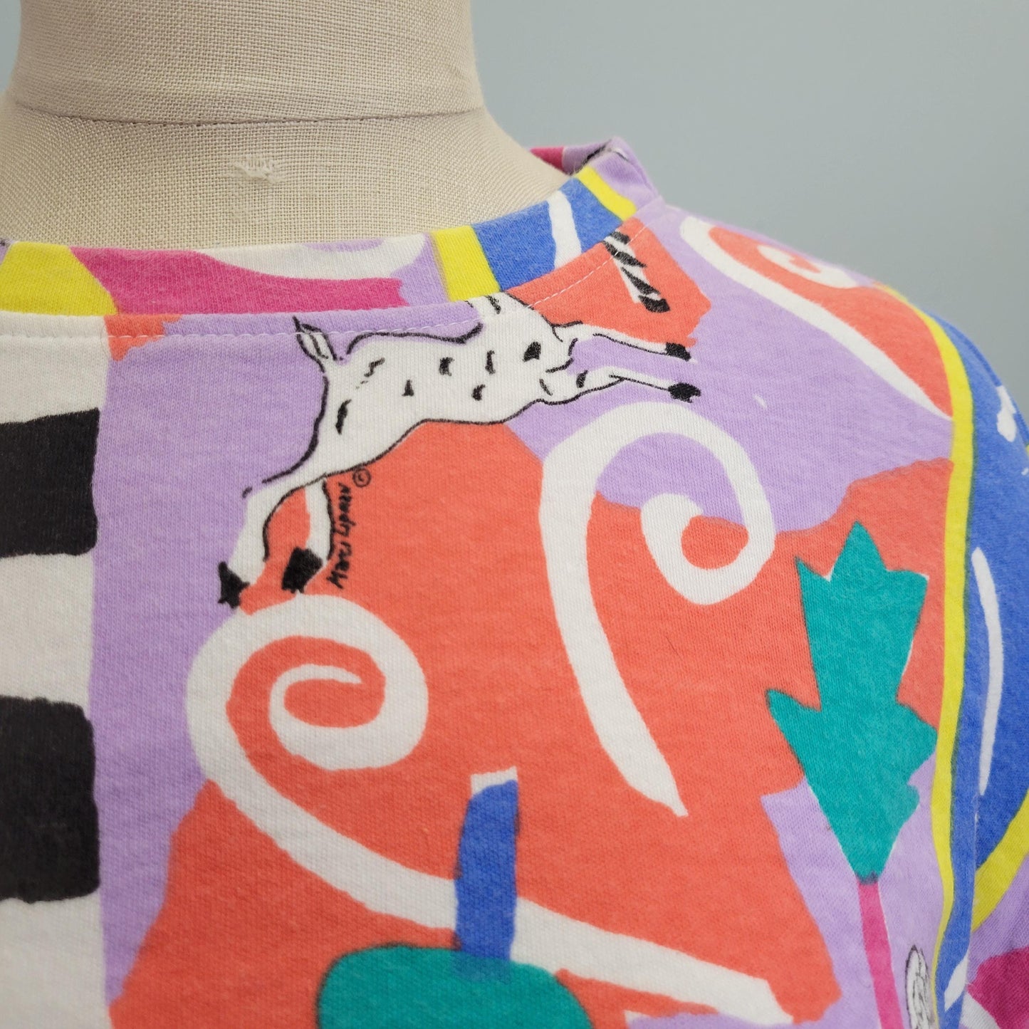 vtg 80s RUTH ADLER DYAN crewneck // vintage marci lipman one size wearable art abstract funky op art oversized womens sweatshirt xl pastel