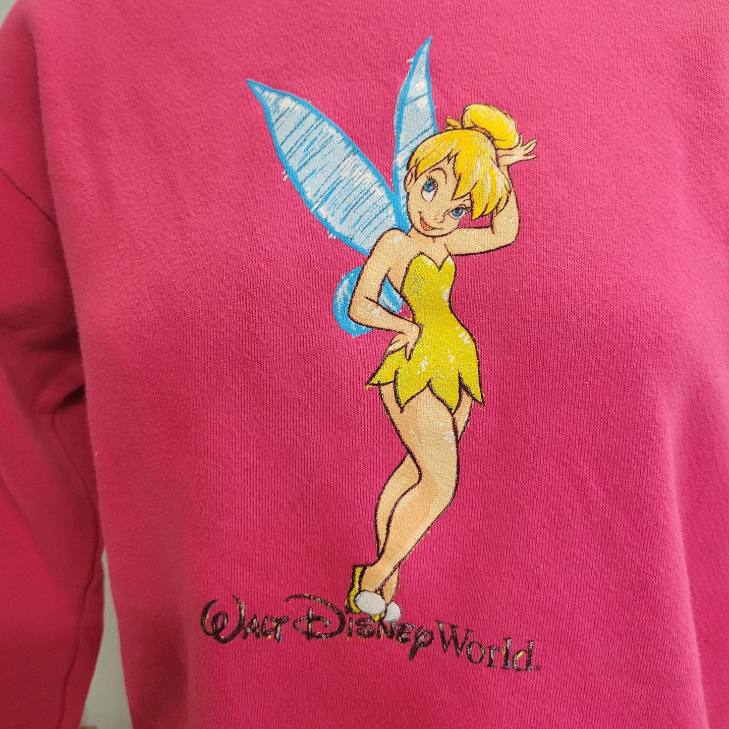 vtg 90s TINKER BELL DISNEY world sweatshirt // vintage cute crewneck peter pan small womens fairy style casual autumn wear Y2K cute retro
