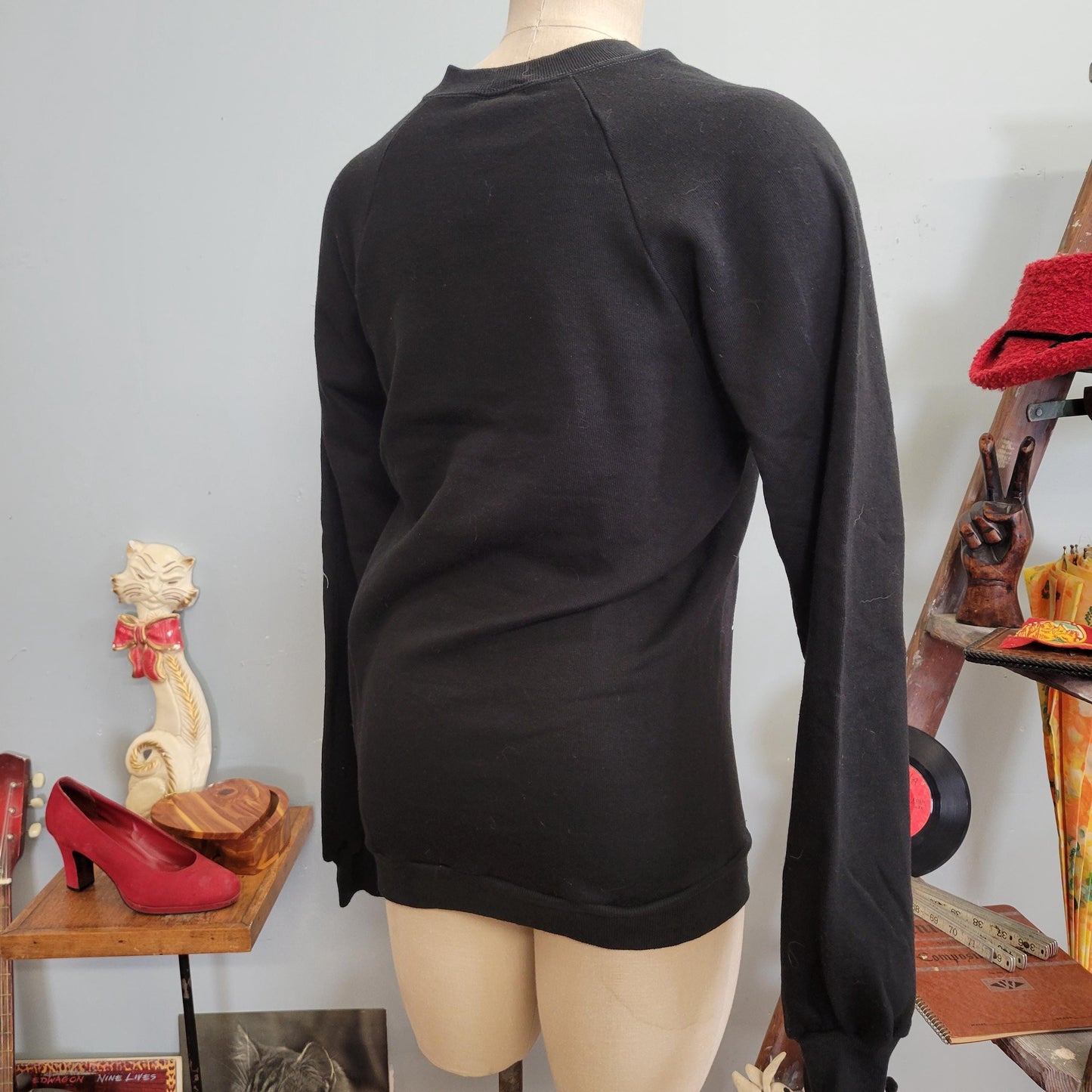 vtg 80s ANYTHING For a BUCK SWEATSHIRT // vintage jerzees medium crewneck black hunter shirt funny deer hunter gift far side cute ironic tee