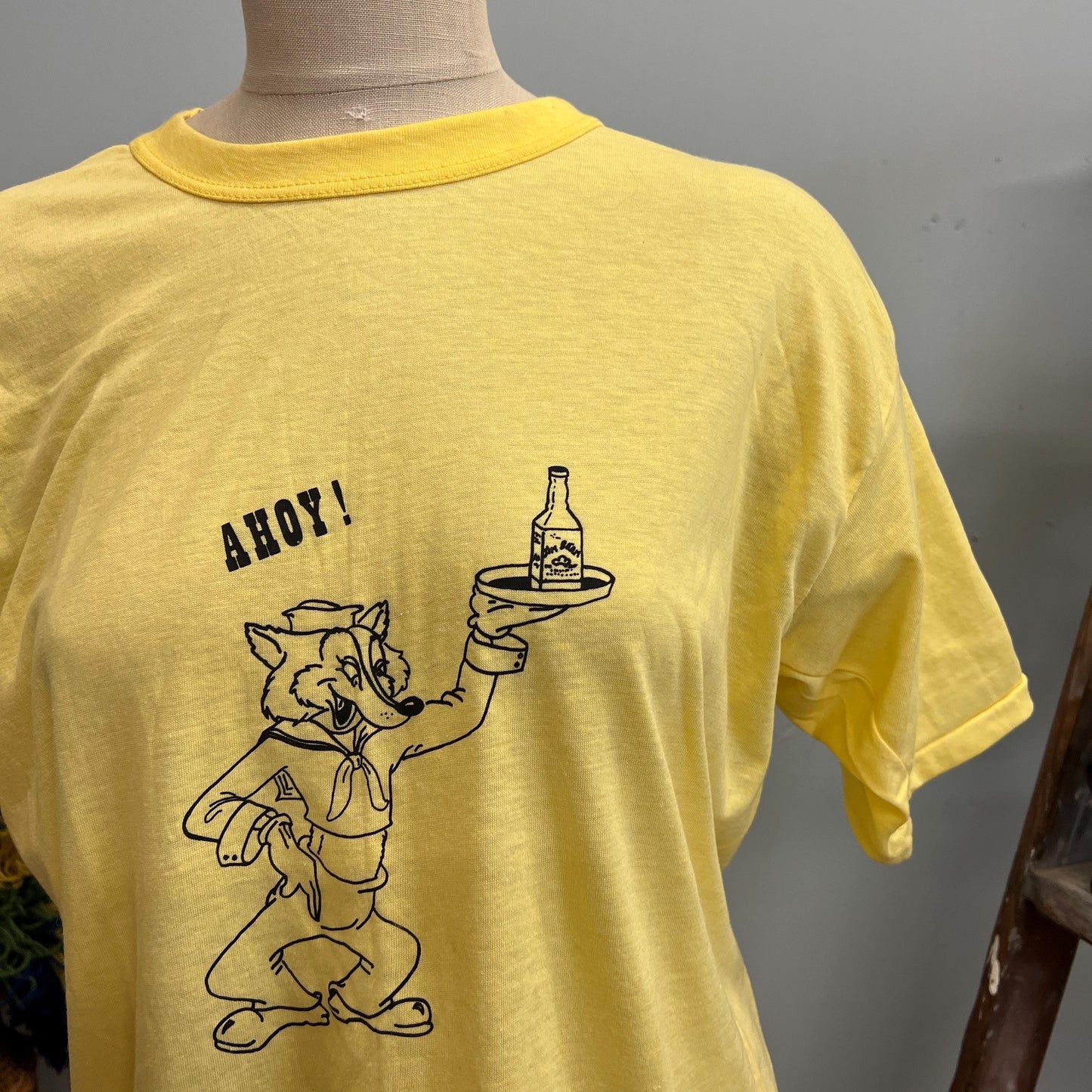 vtg 70s BEAMERS ARE EVERYWHERE Shirt // vintage paper thin vogel mills xl pastel bar souvenir graphic tee hand drawn sailor fox bartender