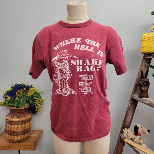 vtg 70s SHAKE RAG TSHIRT // vintage paper thin x large distressed bleached tourist destination general store tennessee mississippi country