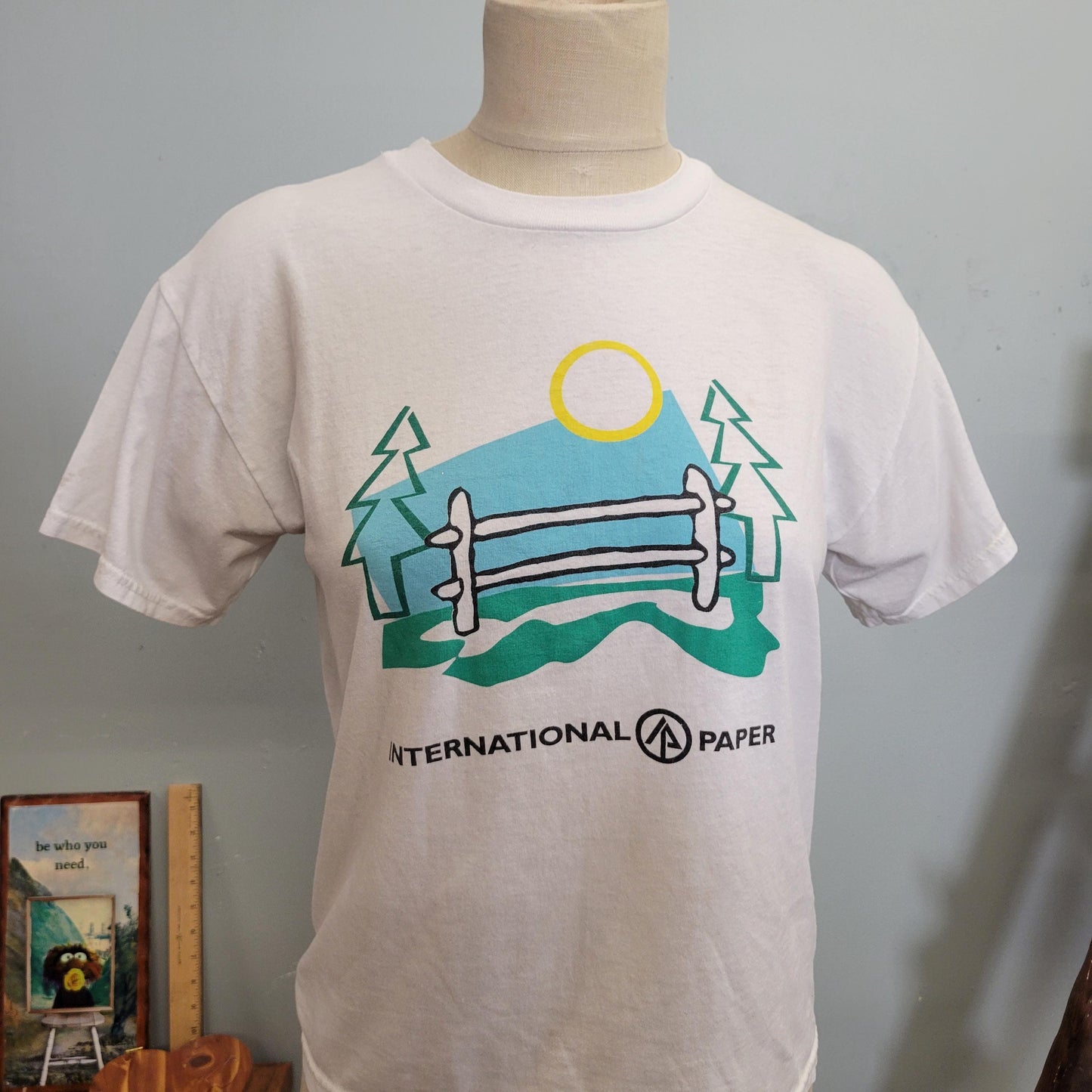 vtg 90s INTERNATIONAL PAPER TSHIRT // vintage hanes heavyweight youth large 14-16 soft thin parks and rec the office dunder mifflin cute