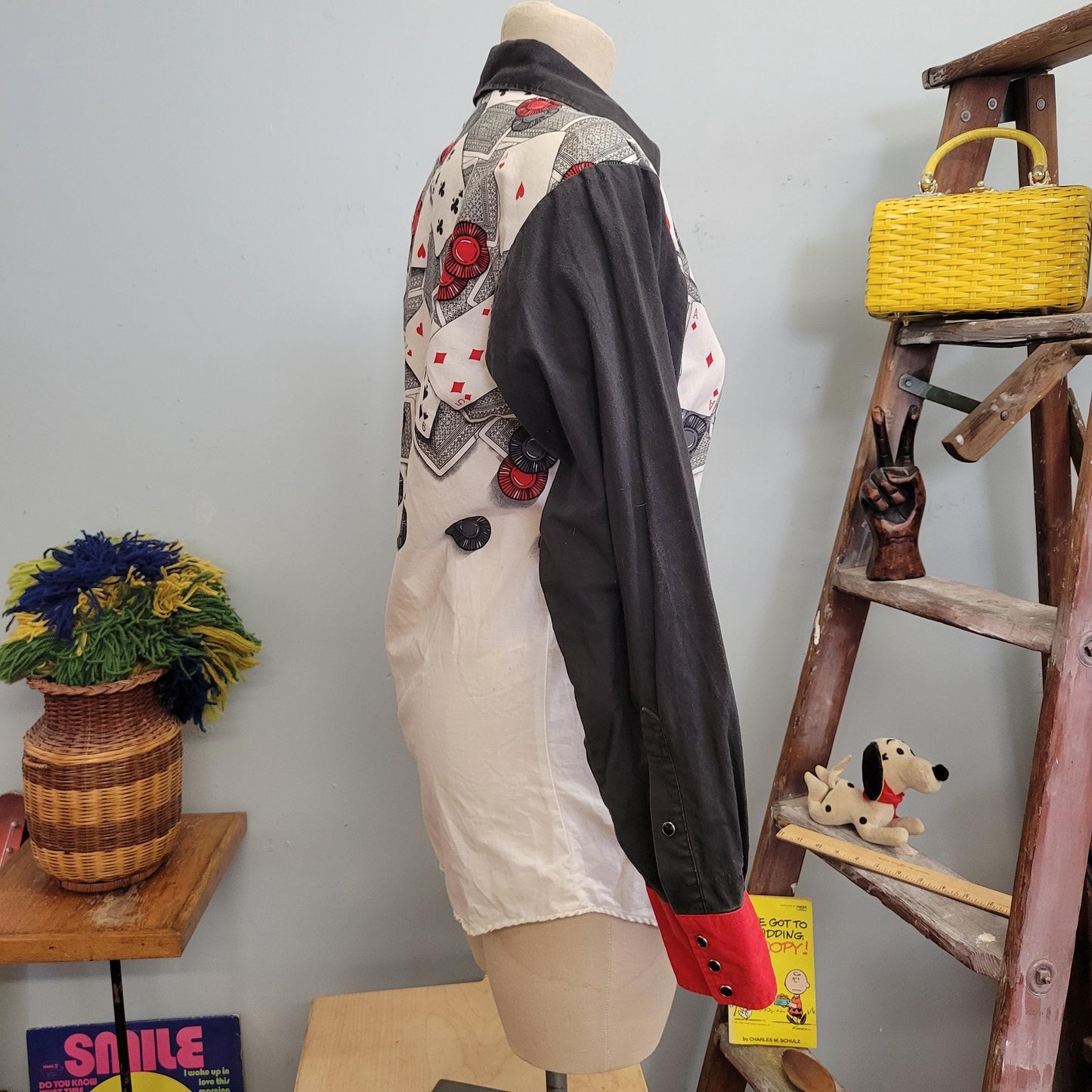 vtg 80s BROOKS & DUNN SHIRT // vintage panhandle slim poker casino pattern western button up long sleeve mens large country music collab