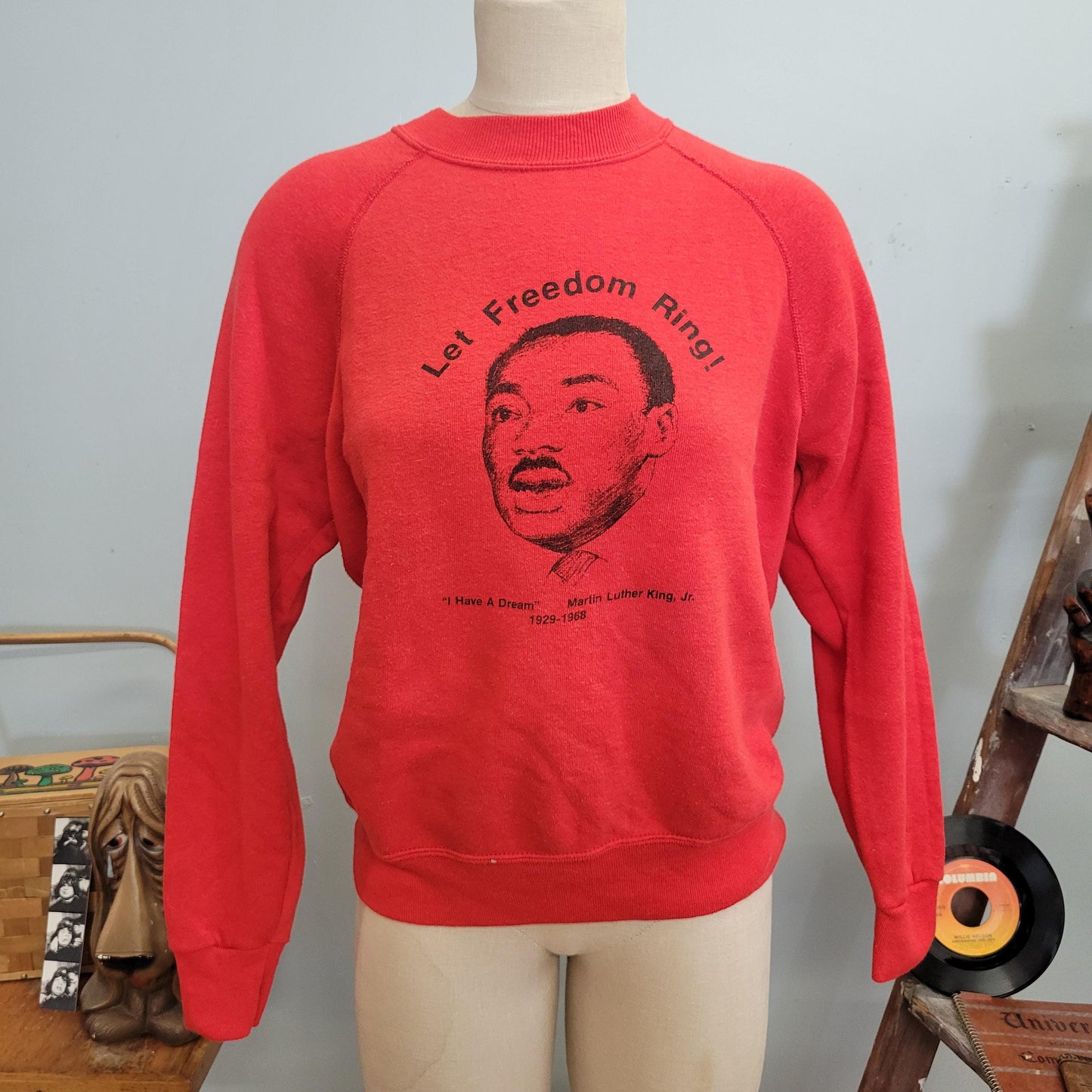 vtg 80s MARTIN LUTHER KING jr Crewneck // vintage sweatshirt bassett walker large mens let freedom ring civil rights movement equality march