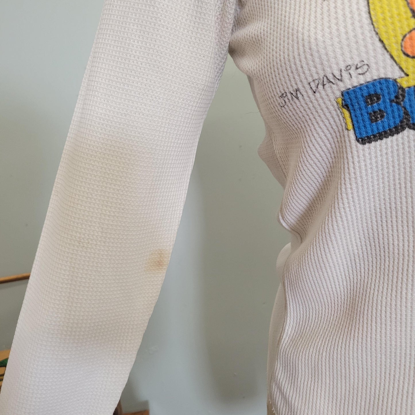 vtg 80s GARFIELD THERMAL SHIRT // vintage jim davis kiki medium bun warmer funny orange cat ringer autumn winter warm layers cartoon comic