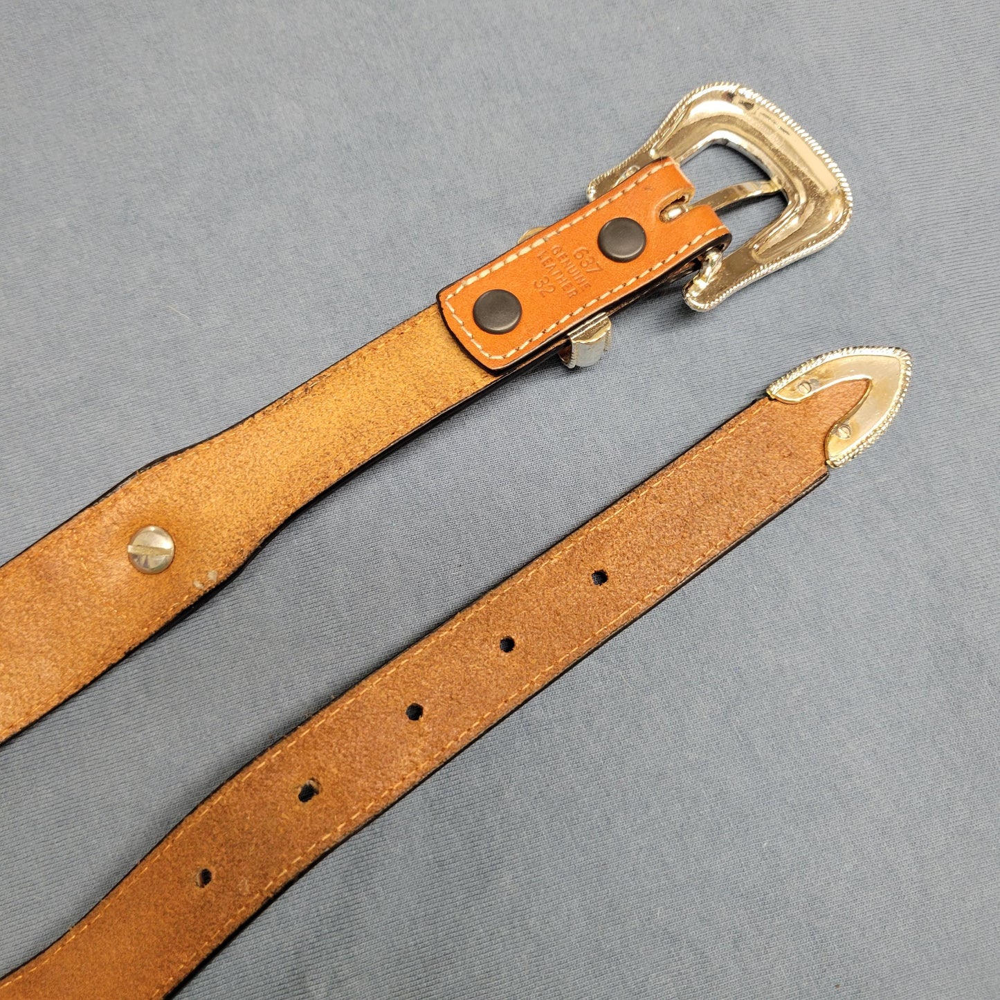 vtg 70s COW FUR BELT // vintage leather size 32 unisex bling leather belt turquoise bejeweled western rodeo conch cowgirl retro hippie biker