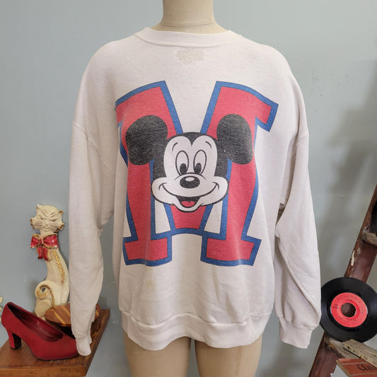 vtg 80s MICKEY MOUSE SWEATSHIRT // vintage disney designs crewneck xl oversized slouchy cozy casual comfy autumn disney college style school