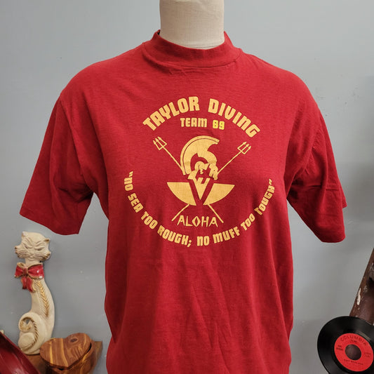 vtg 80s CRAZY SHIRTS HAWAII Shirt // vintage stedman hi cru large red sports pitchfork spartan joke funny saying bartender ironic hipster