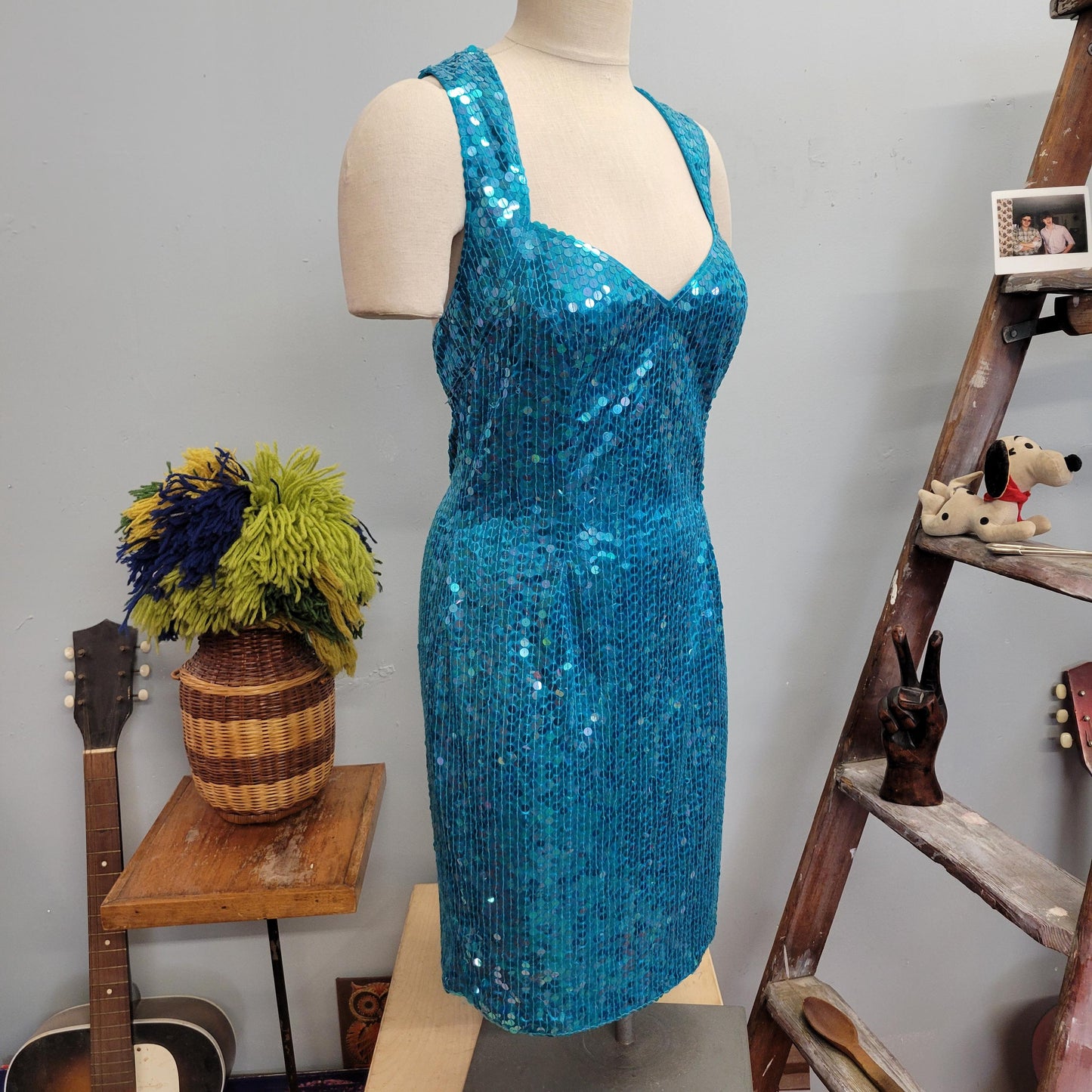 vtg 80s SEQUIN MINI DRESS // vintage night line size 10 womens small new years clubbing holiday sparkly dress sweetheart sexy cut out dress