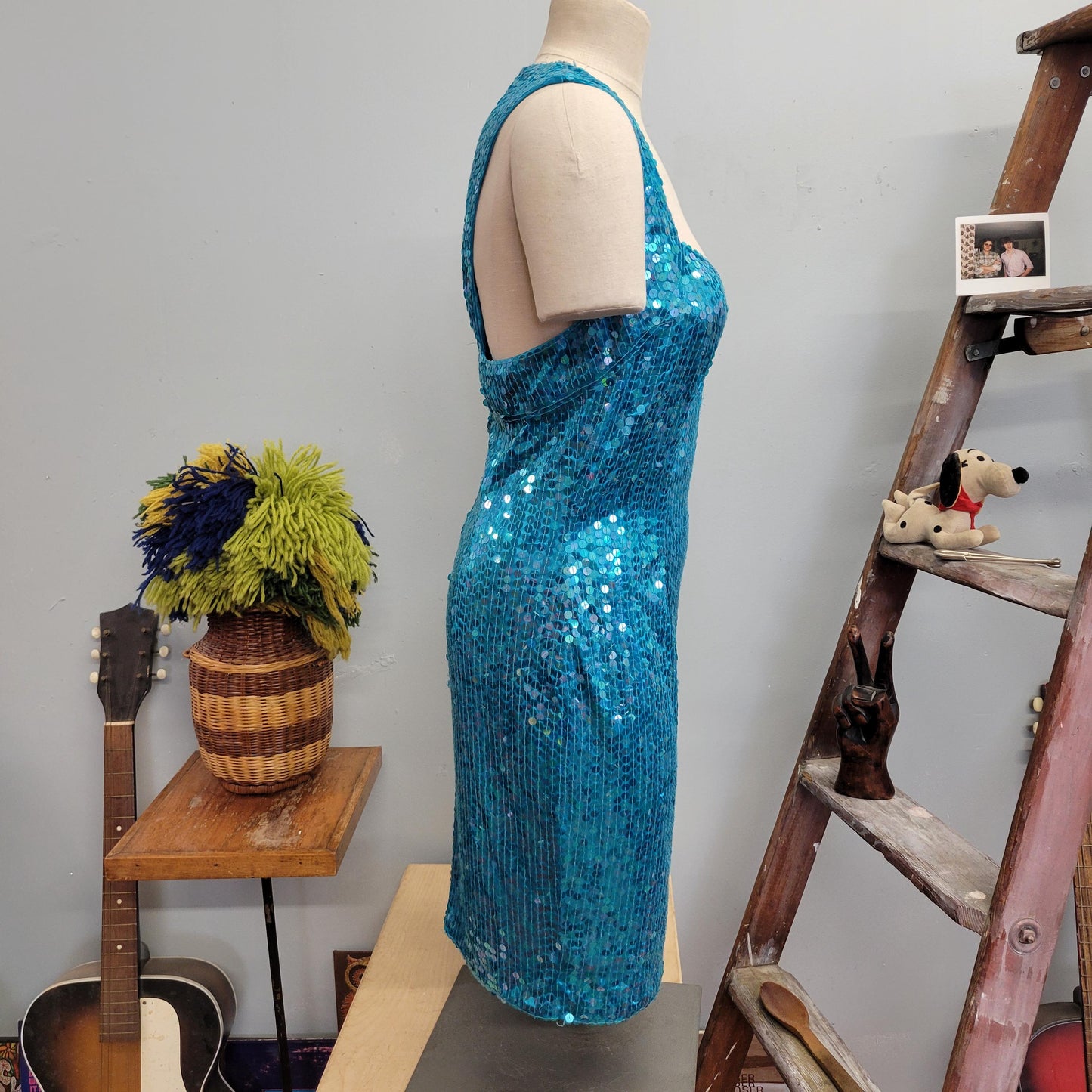 vtg 80s SEQUIN MINI DRESS // vintage night line size 10 womens small new years clubbing holiday sparkly dress sweetheart sexy cut out dress