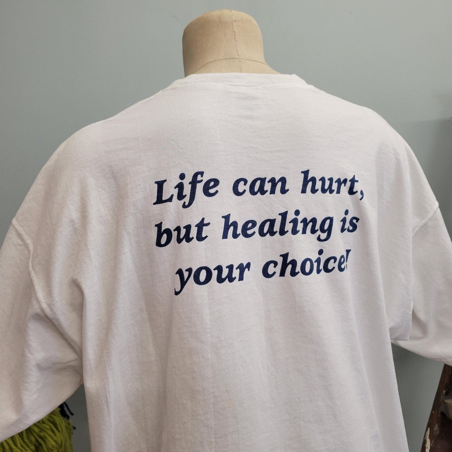 vtg 80s HEALING HEART TSHIRT // vintage fruit of the loom 2xl unisex oversize tee healing is your choice grief stricken mourning graphic tee