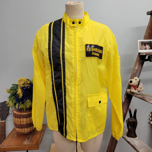 vtg 70s EL DORADO TIRES Jacket // vintage horizon sportswear medium mens nylon racing team jacket retro blur alternative bright rockabilly