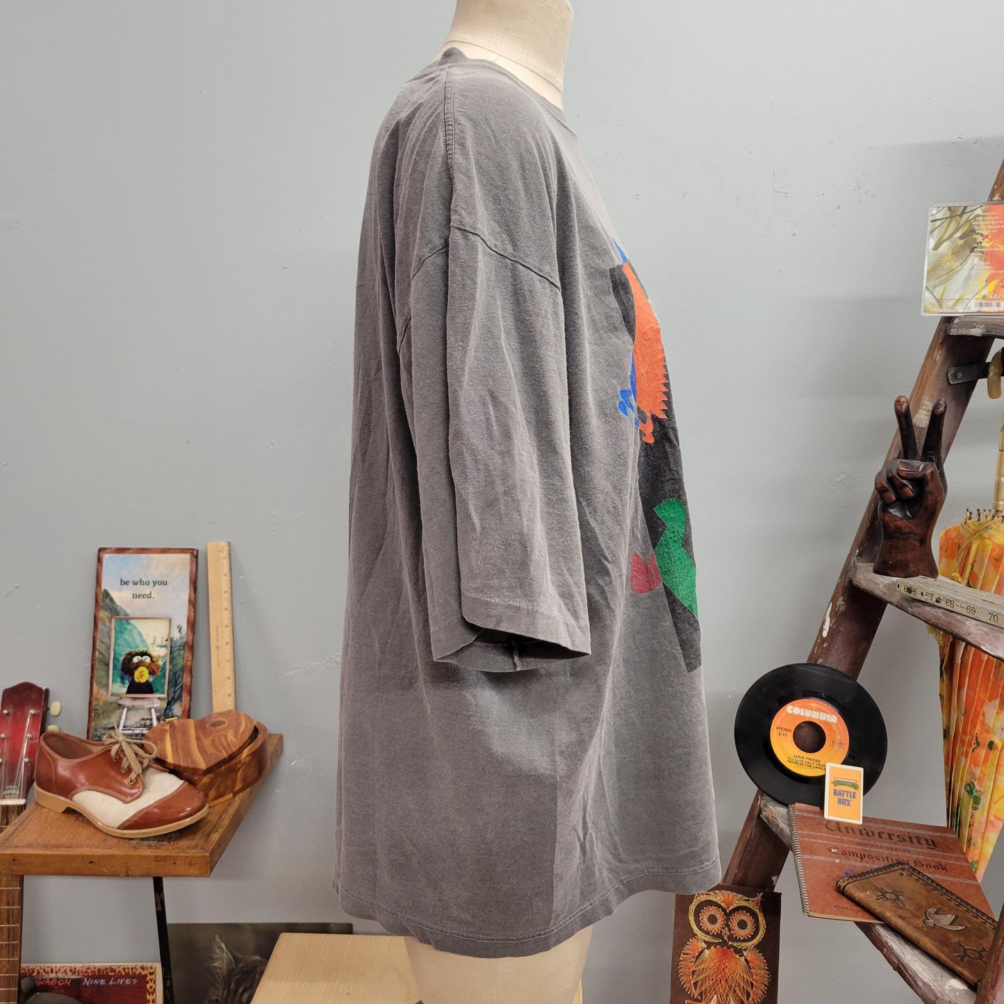 vtg 90s HOME IMPROVEMENT TSHIRT // vintage xl just fix it tv show nostalgia oversized tim allen funky pop art sitcom nike style abstract aop