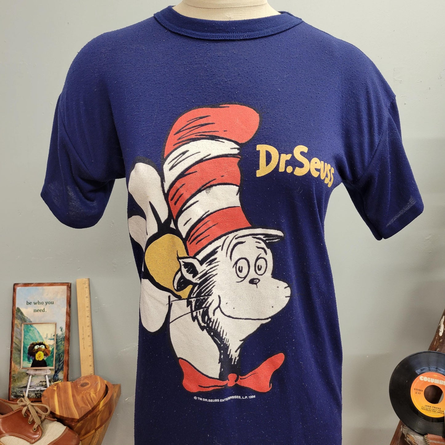 vtg 90s DR SUESS TSHIRT // vintage sleeper shirt size 14 oversized long t shirt dress 1994 cat in the hat big face print nightgown retro top