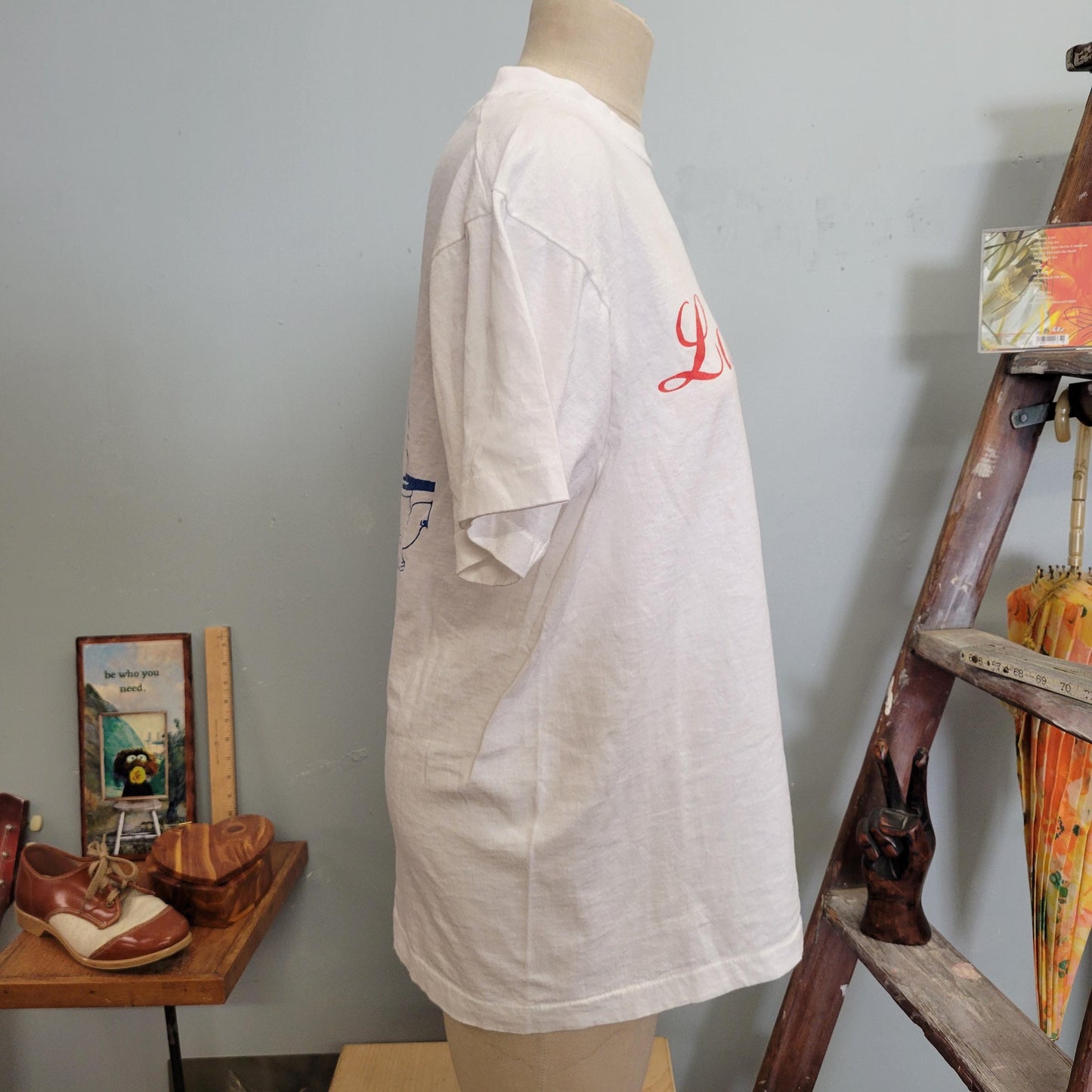 vtg 80s LA SHIT TSHIRT // vintage fruit of the loom large mens tee think leadership regularly , do it every day inspirational funny joke