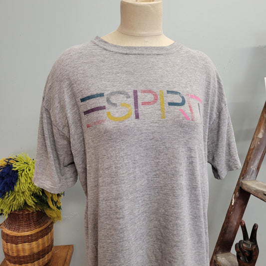 vtg 80s ESPIRIT TSHIRT // vintage xl unisex  paper thin oversize spell out brand logo soft baggy comfy casual preppy Los Angeles slouchy tee