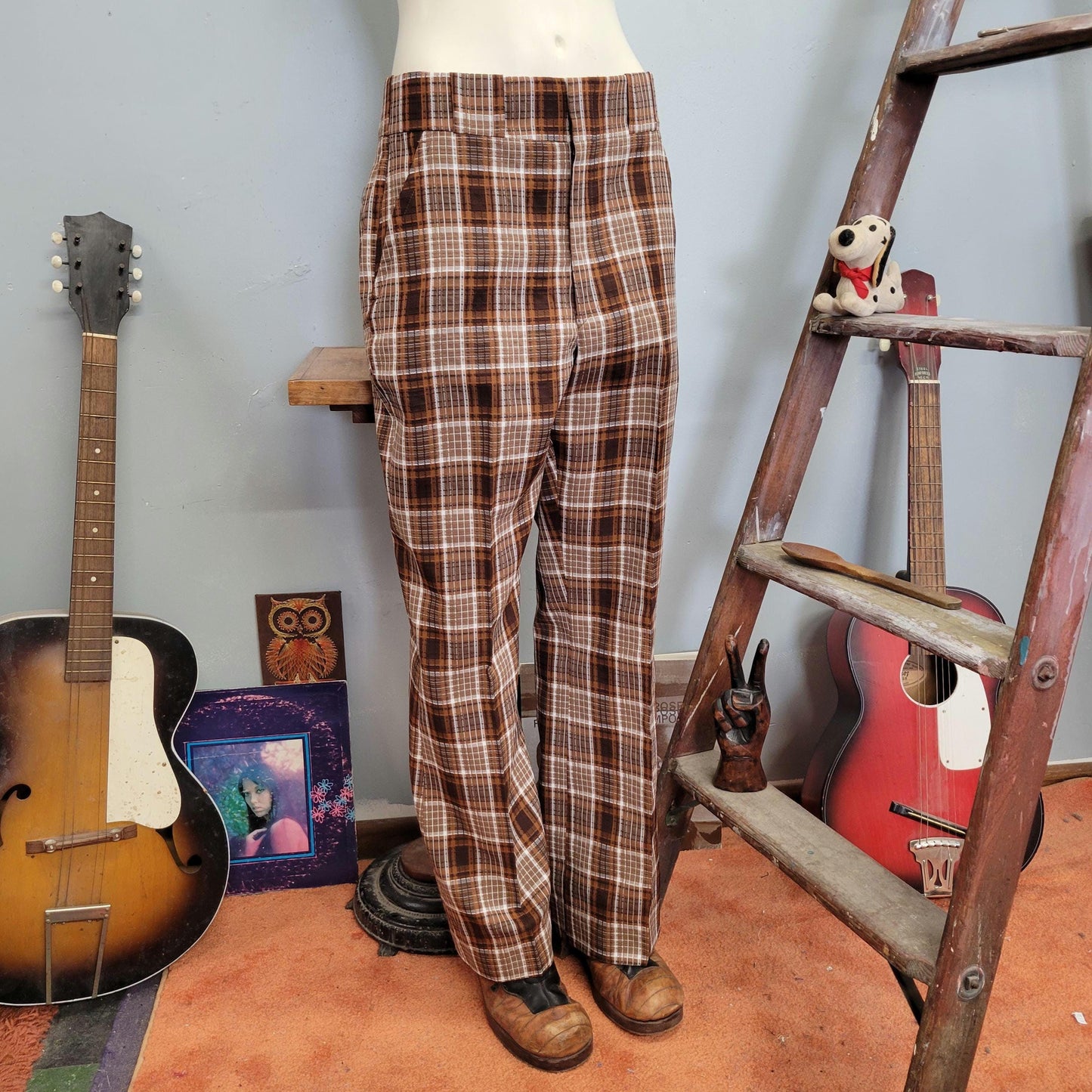 vtg 70s PLAID TROUSERS // vintage a jaymar mens slacks wide leg retro bell bottom flare pants golf style hippie autumn unisex winter fashion