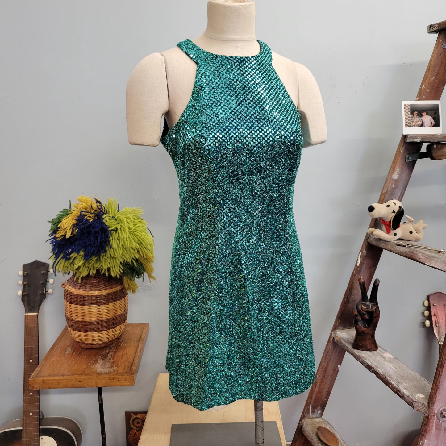 vtg 90s SEQUINED MINI DRESS // vintage all that jazz size 7/8 womens sparkly beaded clubbing new years holiday cocktail party sexy racerback