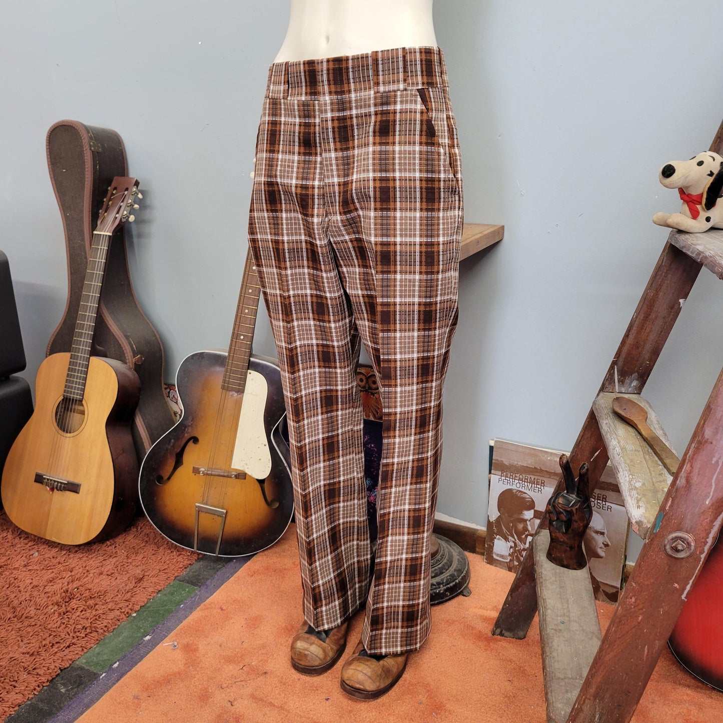 vtg 70s PLAID TROUSERS // vintage a jaymar mens slacks wide leg retro bell bottom flare pants golf style hippie autumn unisex winter fashion